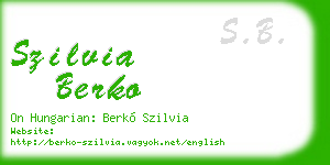 szilvia berko business card